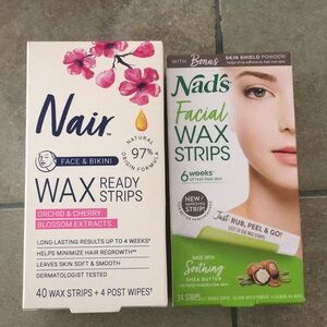Nair Wax Ready Strips for Face & Bikini - White and Pink